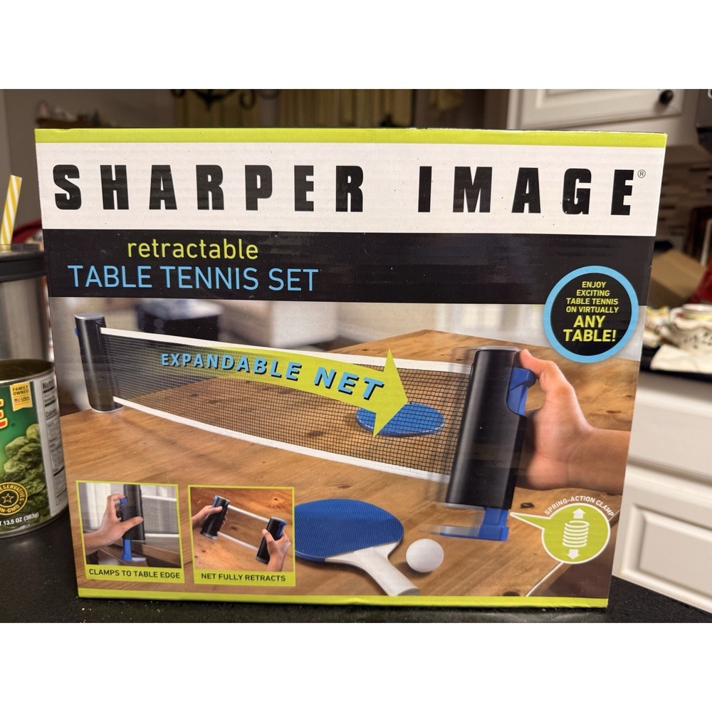 Retractable Table Tennis Ping Pong Set, Net, Paddles, Balls, Mesh Bag *Open Box*